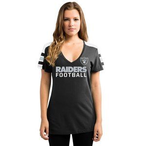 NFL Majestic LAS VEGAS Raiders NFL Deep V-Neck Tee Shirt Medium / Large NEW
